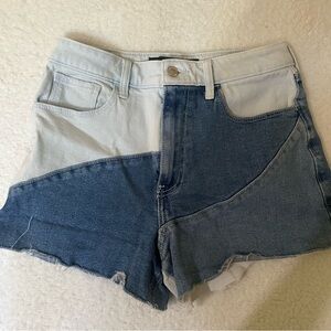 Hollister Ultra High Rise Patchwork Denim Shorts
